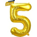 Parti Pera 5 Yaş Gold Renk Rakam Folyo Balon 100 cm