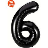 Parti Pera 6 Yaş 76 cm Siyah Rakam Folyo Balon