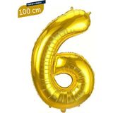 Parti Pera 6 Yaş Gold Renk Rakam Folyo Balon 100 cm
