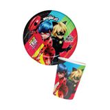 parti pera 8 Kişilik Miraculous Mucize Uğur Böceği Ve Kara Kedi Karton Tabak Bardak