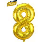 Parti Pera 8 Yaş Gold Renk Rakam Folyo Balon 100 cm