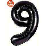 Parti Pera 9 Yaş 76 cm Siyah Rakam Folyo Balon