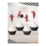 parti pera Araba Yarış Temalı Pilot Şekilli Pasta Cupcake Kürdan Süsü 15 Adet