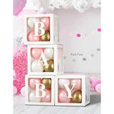 Parti Pera Baby Şeffaf Balon Kutusu Baby Yazılı Harf 25 x 25 cm
