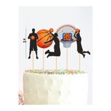 parti pera Basketbol Şekilli Pasta Süsü 5 Parça
