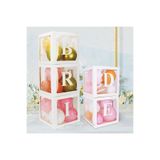 parti pera Bride Şeffaf Balon Kutusu Bride Yazılı Harf 25x25cm