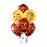 parti pera Futbol Temalı Sarı Kırmızı Baskılı Balon 5 Adet