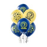 parti pera Futbol Temalı Sarı Lacivert Baskılı Balon 5 Adet
