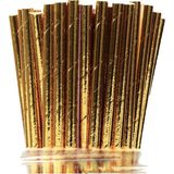 Parti Pera Kağıt Pipet 24 Adet - Gold