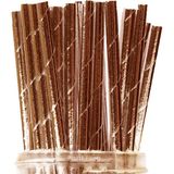 Parti Pera Kağıt Pipet 24 Adet - Rose Gold