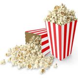 Parti Pera Kırmızı Beyaz Çizgili Mısır Kutusu Popcorn 8 Adet - Kırmızı - Beyaz