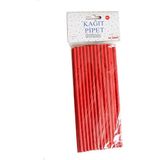 Parti Pera Kırmızı Kağıt Pipet 24 Adet