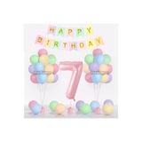 parti pera Makaron Balon Seti Pembe Rakam Folyo Balon Happy Birthday Yazı Doğum Günü Parti Seti