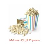 parti pera Makaron Çizgili Mısır Kutusu Popcorn 8 Adet