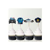 parti pera Polis Temalı Cupcake Pasta Kürdan Süsü 15 Adet