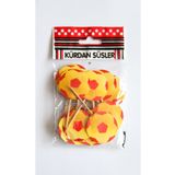 parti pera Sarı Kırmızı Futbol Topu Pasta Kürdan Süsü 15'li Paket