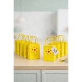 parti pera Sarı Kırmızı Futbol Topu Temalı Büküm Saplı Mini Kraft Karton Çanta Hediyelik 8'li Paket 15x11x6 cm Sarı Renk