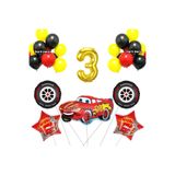 parti pera Yarış Temalı Araba Folyo Balon Tekerlek Folyo Balon Yıldız Folyo Balon Doğum Günü Balon Seti