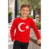 Parti Selesi Erkek Uzun Kol Çocuk Bayrak Ay Yıldızlı 23 Nisan 29 Ekim 10 Kasım Gösteri Özel Tişört