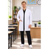 Parti Selesi Gömlek Yaka Orta Boy Beyaz Önlük Erkek Doktor Öğretmen Hemşire Laboratuvar Önlüğü