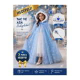 Parti Selesi Karlar Ülkesi Frozen Elsa Pelerin Taç Asa Karlar Ülkesi Doğum Günü Kapişonlu Pelerin