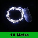 Parti Show Kendinden Pilli Peri LED Işık 10 Metre Beyaz 1 Adet - Gün Işığı