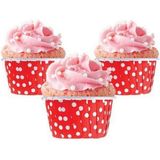 Parti Show Kırmızı Puanlı Muffin Kek Kapsülü (25 Adet) Muffin Kağıt Kırmızı