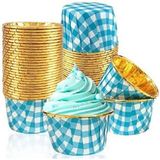 Parti Show Mavi Pötikare Desenli Muffin Kek Kapsülü (25 Adet) Muffin Kağıt Lacivert - Açık Mavi
