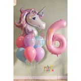 Parti Station 1 Yaş Unicorn Doğum Günü Balon Seti | Unicorn Folyo Balon + Rakam Balon + Renkli Balon Süsleme