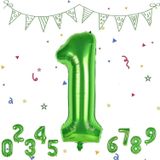 Parti Station 1 Yaş Yeşil Renk Rakam Folyo Balon 1 Bir Rakam Yeşil Renk Helyum Uçan Folyo Balon Rakam Balon