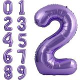 Parti Station 2 Yaş Mor Renk Rakam Folyo Balon 2 Iki Rakam Mor Renk Helyum Uçan Folyo Balon 76 Cm Rakam Balon