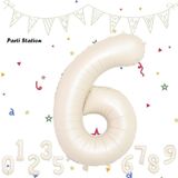 Parti Station 6 Rakam Folyo Balon Krem Renk Rakam Balon Yaş Balon 76 Cm Sayı Balon Uçan Balon Helyum Balon