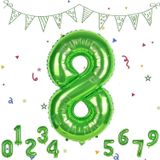 Parti Station 8 Yaş Yeşil Renk Rakam Folyo Balon 8 Sekiz Rakam Yeşil Renk Helyum Uçan Balon Rakam Balon