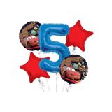 Parti Station Arabalar Şimşek Mcqueen 5 Yaş Balon Set Cars Folyo Balon Set Konsept Doğum Günü Set Yaş Balon