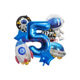 Parti Station Astronot Uzay Roket Beş Yaş Doğum Günü Balon Set PSSPCEKNSPT