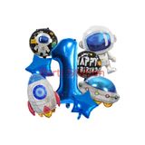 Parti Station Astronot Uzay Roket Bir Yaş Doğum Günü Balon Set PSSPCEKNSPT