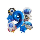 Parti Station Astronot Uzay Roket Dokuz Yaş Doğum Günü Balon Set PSSPCEKNSPT