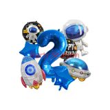 Parti Station Astronot Uzay Roket İki Yaş Doğum Günü Balon Set PSSPCEKNSPT