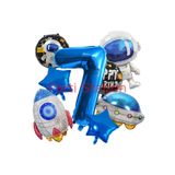 Parti Station Astronot Uzay Roket Yedi Yaş Doğum Günü Balon Set PSSPCEKNSPT