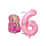 Parti Station Balon Konsept 6 Yaş Balon Set Pembe Rakam Balon Doğum Günü Balon Set