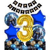 Parti Station Batman 3 Yaş Balon Set Batman Yarasa Konsept Doğum Günü Parti Balon Set Batman Folyo Balon Set