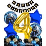 Parti Station Batman 4 Yaş Balon Set Batman Yarasa Konsept Doğum Günü Parti Balon Set Batman Folyo Balon Set