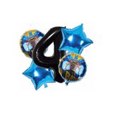 Parti Station Batman 4 Yaş Balon Set Yıldız Balon Folyo Set Konsept Doğum Günü Set Yaş Balon Set