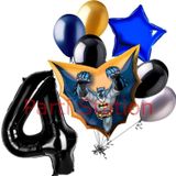 Parti Station Batman 4 Yaş Rakam Yıldız Balon Set Yarasa Adam Batman Doğum Günü Parti Balon Set