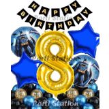 Parti Station Batman 8 Yaş Balon Set Batman Yarasa Konsept Doğum Günü Parti Balon Set Batman Folyo Balon Set