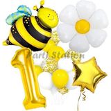 Parti Station Bee Arı Ve Papatya Konsept 1 Yaş Balon Set Bee Arı Ve Papatya Tema Parti Doğum Günü Parti Balon Set