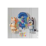 Parti Station Bluey ve Chilli Konsept 3 Yaş Folyo Balon Seti – Rakam Balonlu Doğum Günü Parti Süsü