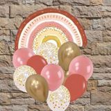 Parti Station Boho Gökkuşağı Balon Set Gökkuşağı Konsept Balon Buketi Bohem Doğum Günü Balon Set