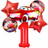 Parti Station Cars Arabalar Şimşek Mcqueen Yarış Arabası Konsept 1 Yaş Balon Set Cars Arabalar Doğum Günü Set