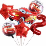 Parti Station Cars Arabalar Şimşek Mcqueen Yarış Arabası Konsept 2 Yaş Balon Set Cars Arabalar Doğum Günü Set